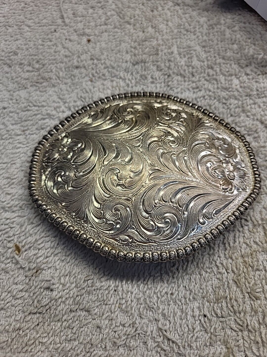 Gist Floral Paisley Western Vintage Belt Buckle SilverSmith Collection ￼