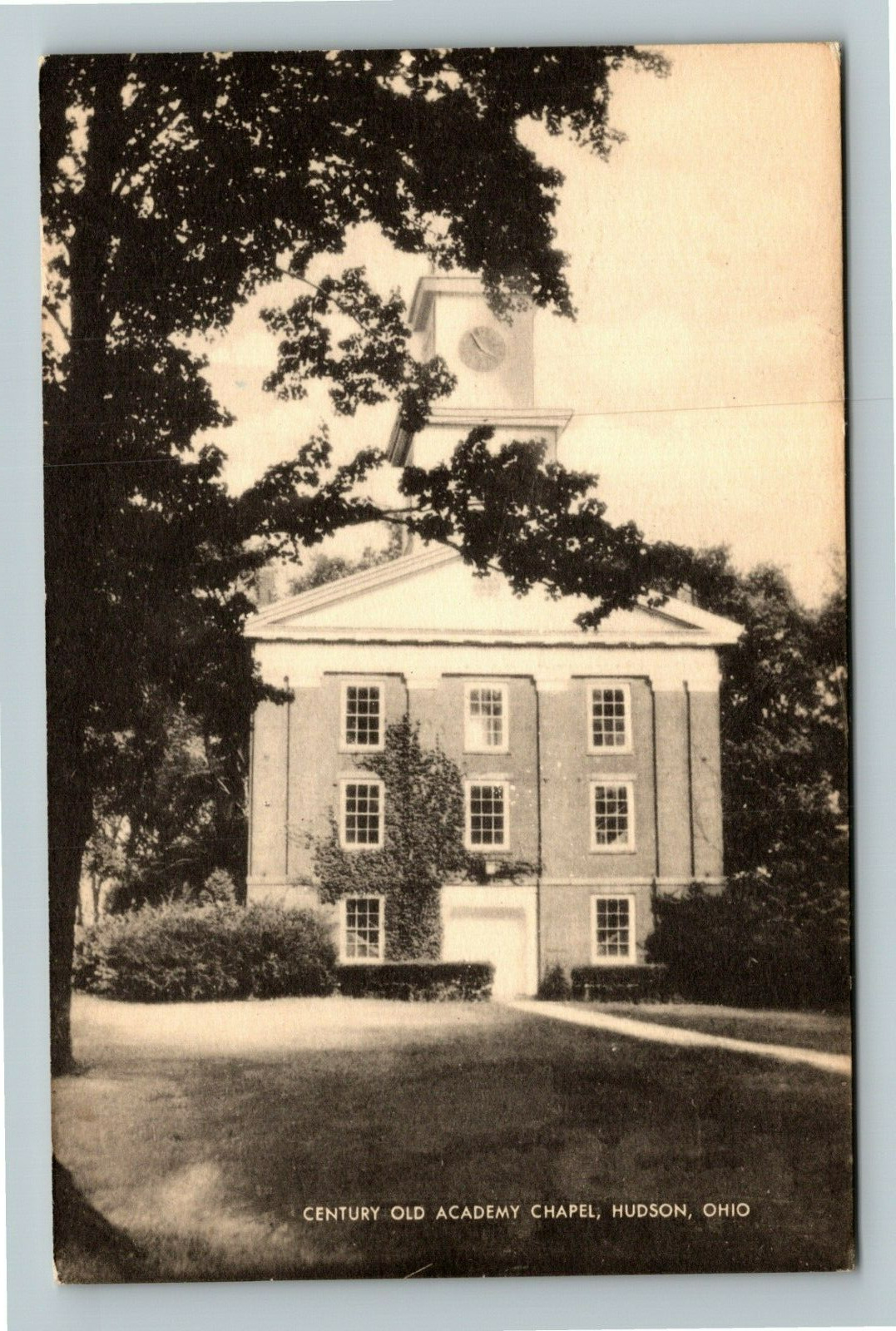 Hudson OH-Ohio, Century Old Academy Chapel, Religion, Vintage Postcard