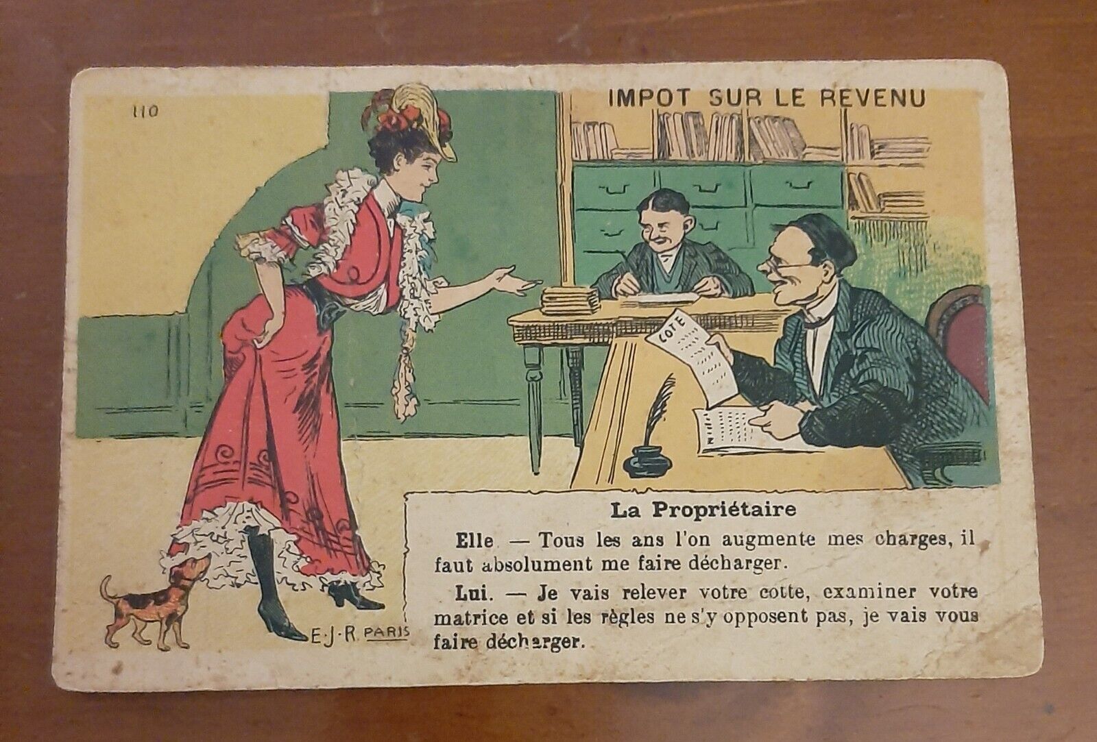 Antique French postcard early 1900 s by E.J.R Paris.  Fair condition little wear