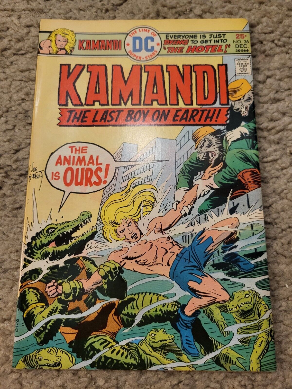 KAMANDI, THE LAST BOY ON EARTH 36 (JACK KIRBY s/a) DC Comics lot 1975 HIGH GRADE