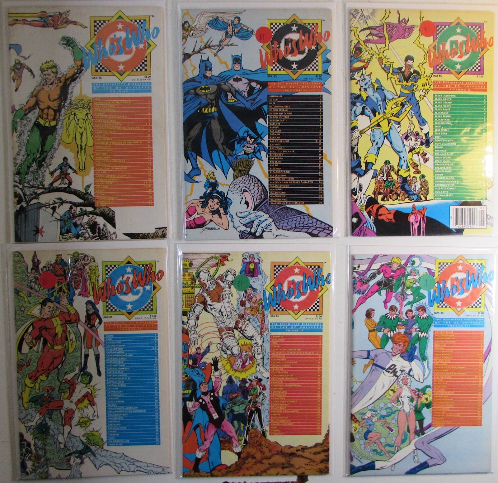 Who's Who Lot of 6 #1,2,3 Newsstand,4,5,7 DC Comics (1985) 1st Print Comic Books