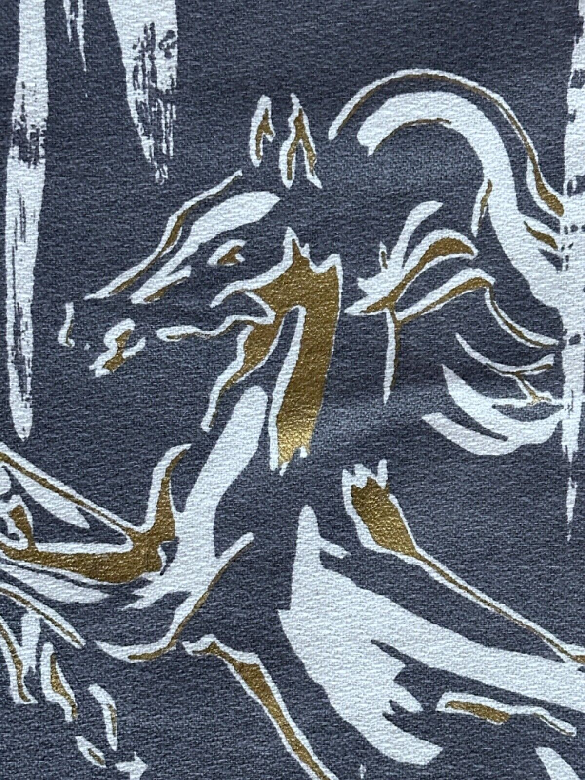 RARE 1950's Abstract DANCING HORSES Equine Mid Century Barkcloth Vintage Fabric