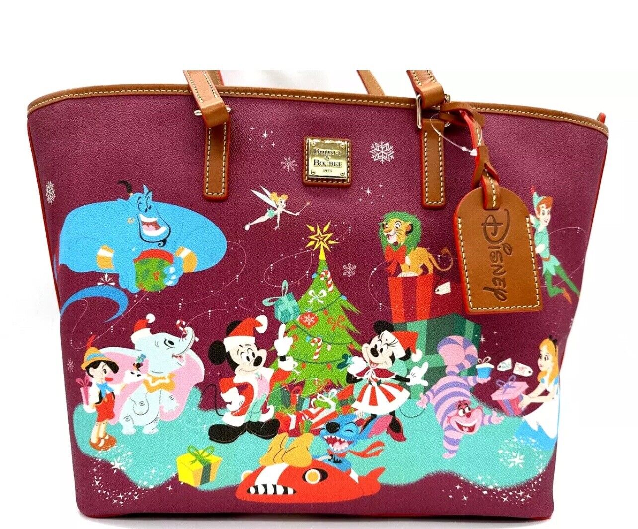 Disney Dooney & and Bourke Christmas Classics Holiday Tote Bag Red Mickey NWT