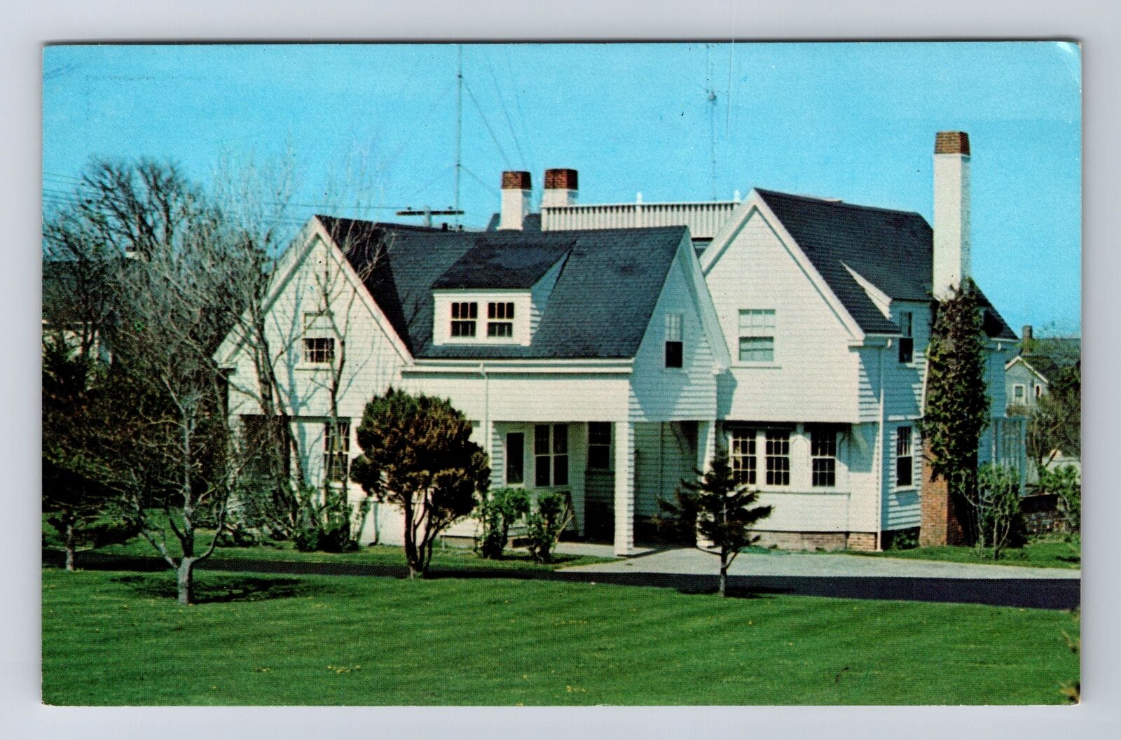 Hyannis Port MA-Massachusetts, Summer Home John F Kennedy, Vintage Postcard