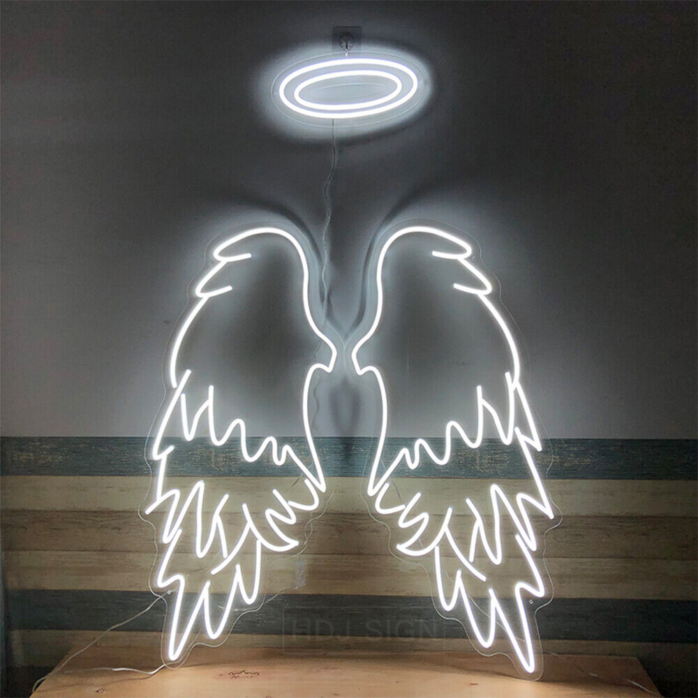 65cm*30cm Angel Wings Neon Sign Custom Wedding Night Light Home Party Wall Decor
