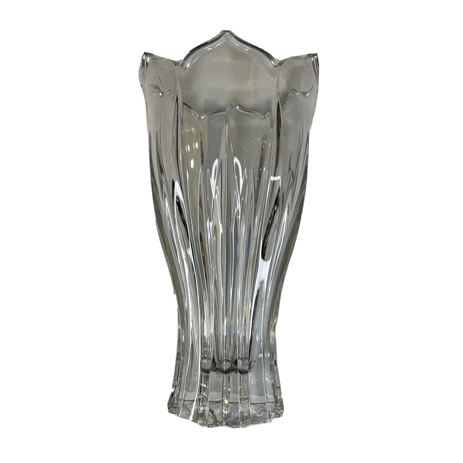 Gorham Lotus Vase leaded crystal vintage Large tulip shape 10 inches 1990 German