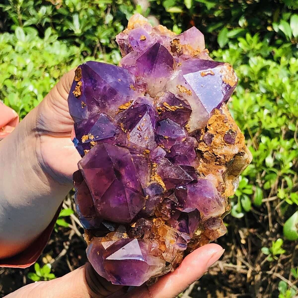 1200g HUGE Natural Purple Quartz Crystal Cluster Rough Specimen Healing 306