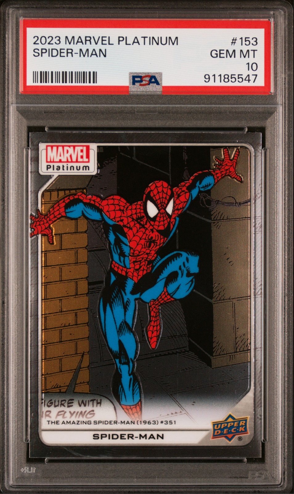 2023 Upper Deck Marvel Platinum SPIDER-MAN PSA 10 #153