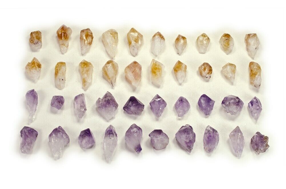 100 pcs Amethyst and Citrine Points - Small - 0.5