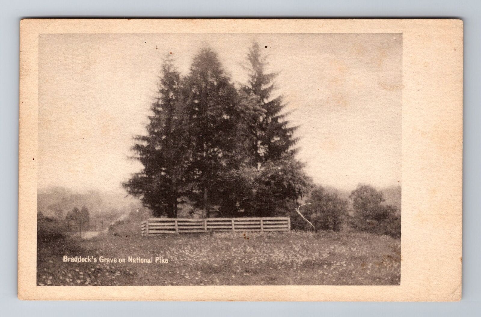 Farmington PA-Pennsylvania, Gen Braddock's Gravesite, Vintage c1910 Postcard