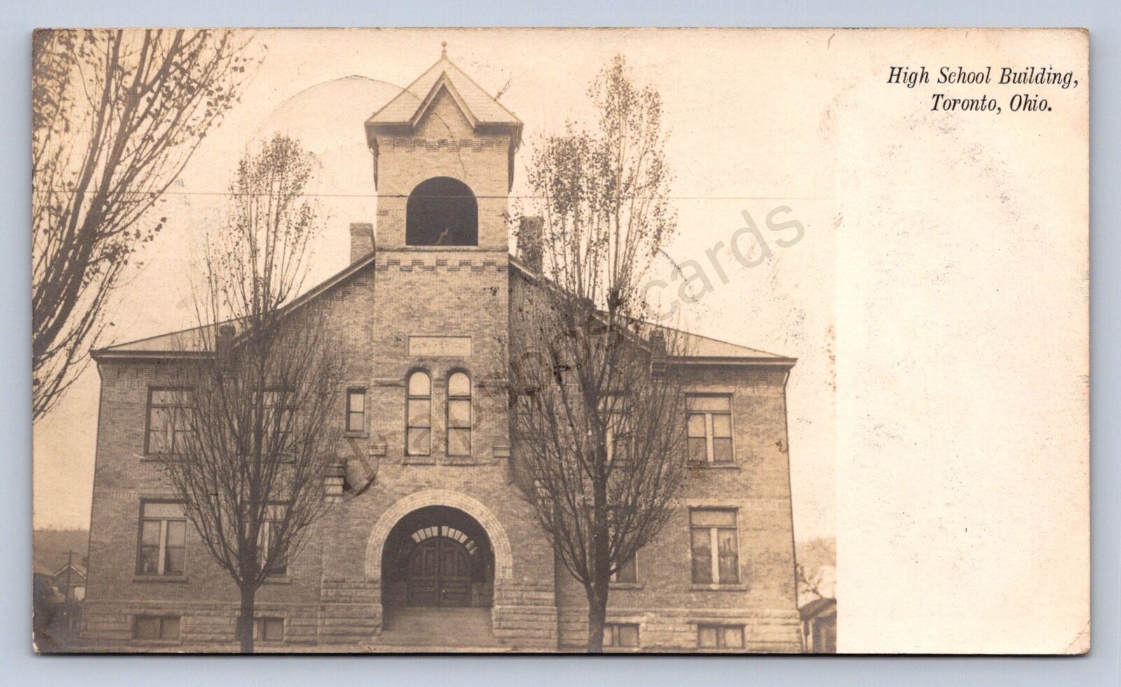 J87/ Toronto Ohio RPPC Postcard c1910 Steubenville High School Building 1761