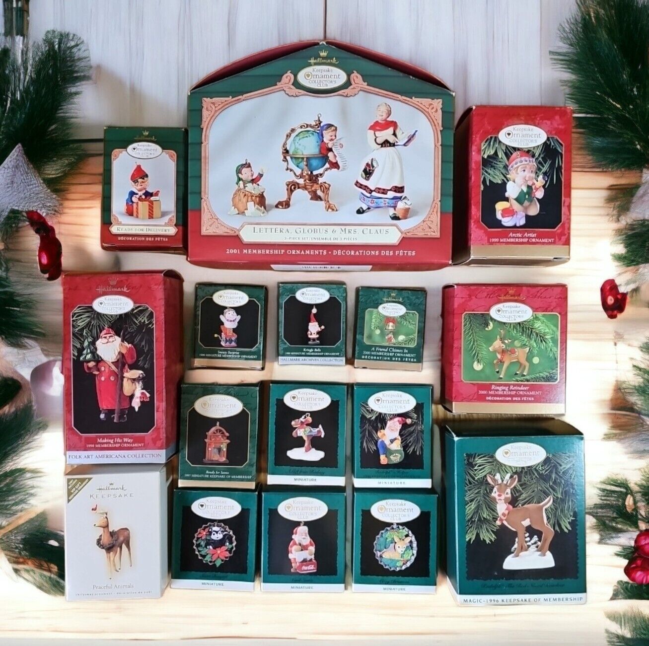 Hallmark Keepsake Ornaments Collectors Club Exclusives Lot of 16 with Boxes Vtg