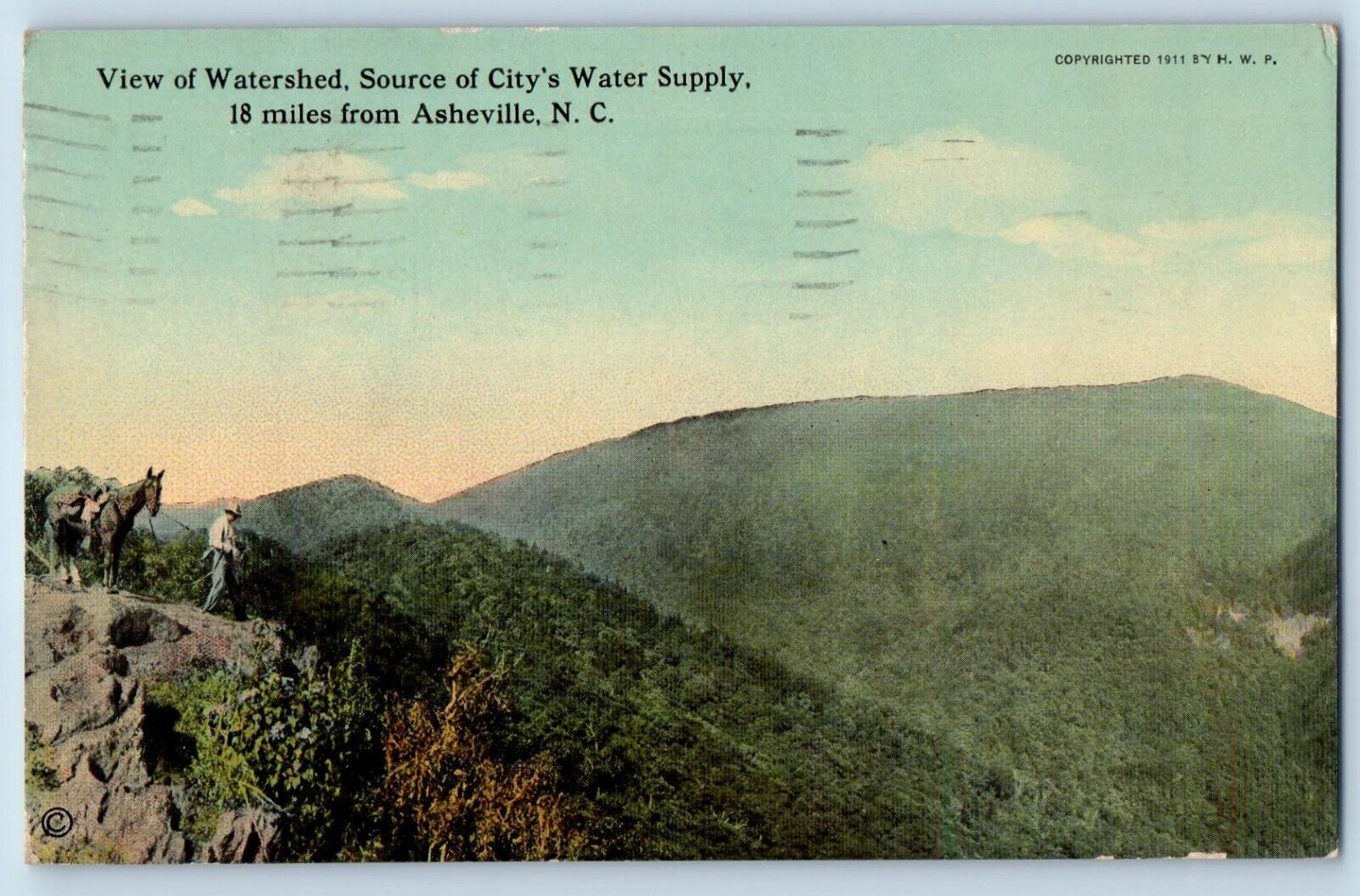 Asheville North Carolina NC Postcard Watershed Source City Water Supply c1939