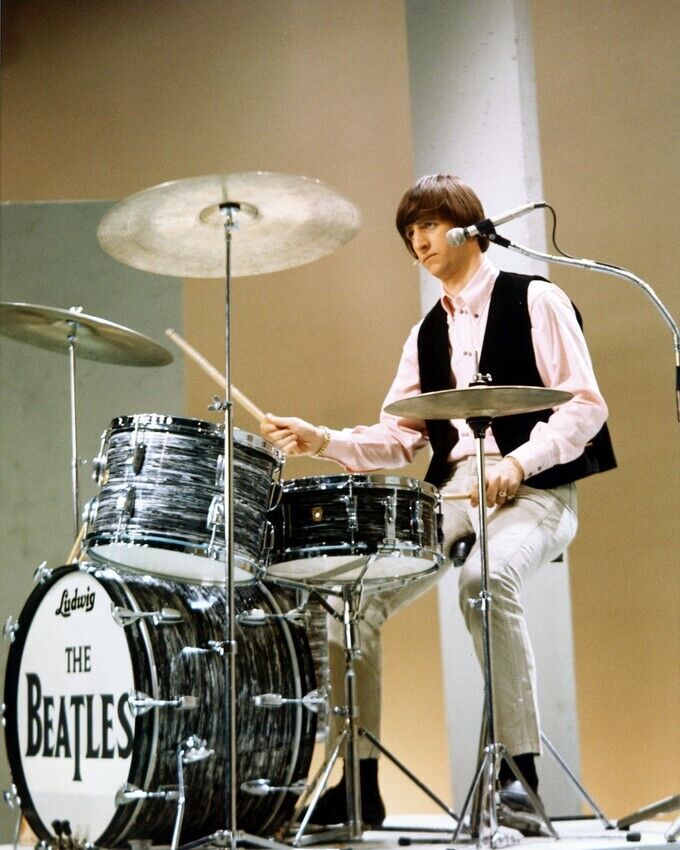 Ringo Starr On Stage Playing Drums The Beatles 24x36 inch Poster