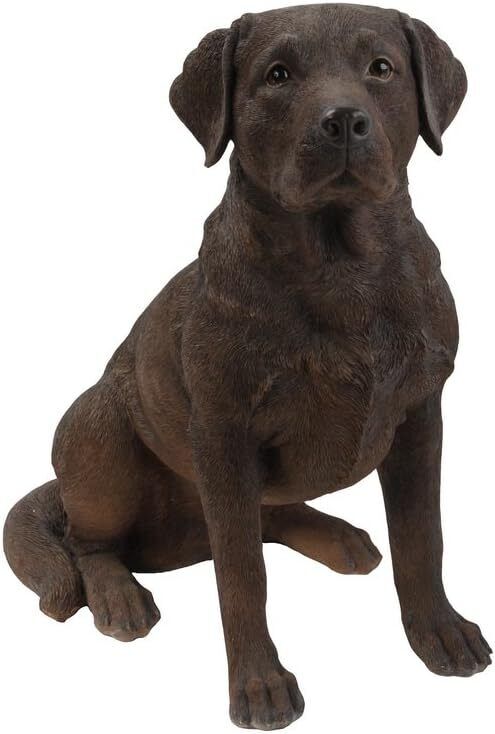 Hi-Line Gift Ltd Sitting Labrador Retriever Dog Statue, Brown