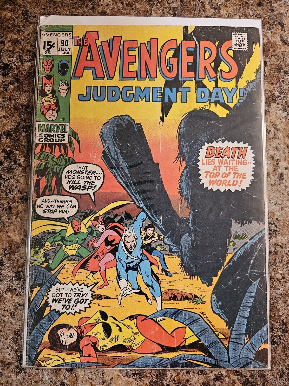 Avengers #90 Carol Danvers Cameo Kree Sentry Appearance Marvel Comics 1971 VG