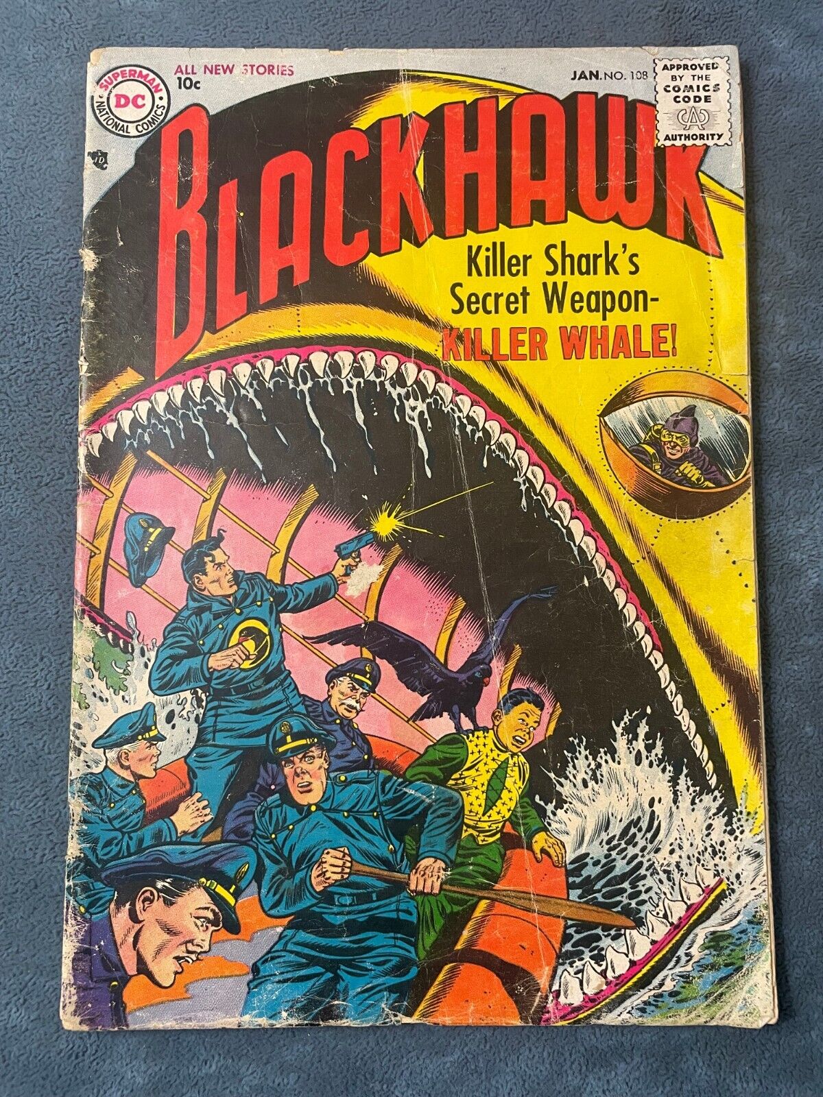 Blackhawk #108 1957 DC Comic Book Silver Age Key Issue Low Grade FR