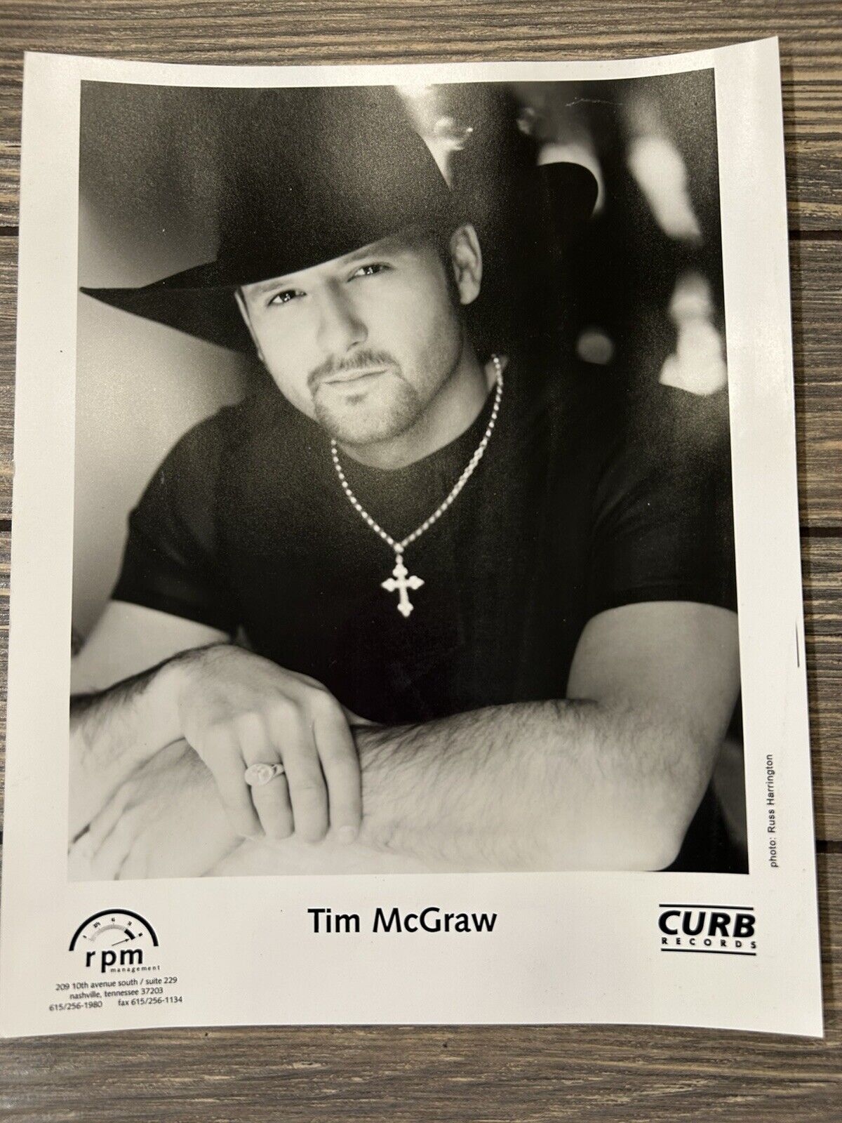 Vintage Tim McGraw Press Release Photo 8x10 Black White Curb Records