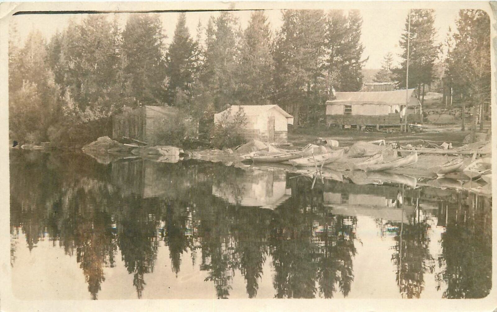 Postcard RPPC Kansas Anthony C-1910 lake front cabins 23-10493