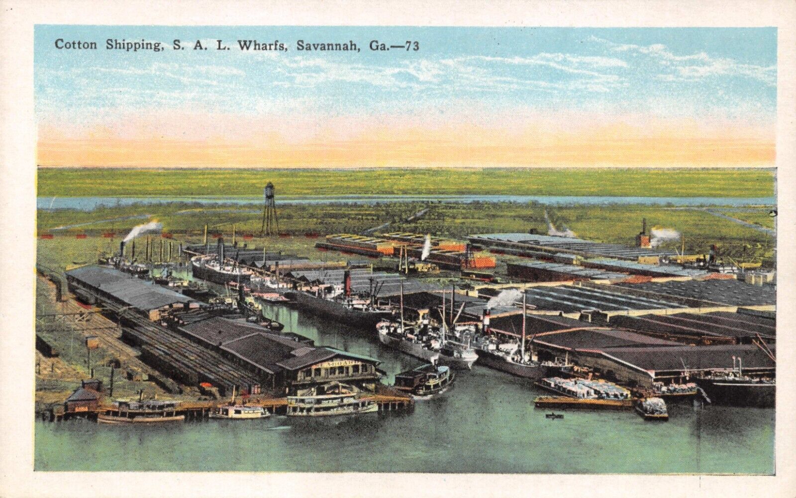 GA~GEORGIA~SAVANNAH~COTTON SHIPPING~SEABOARD AIR LINE WHARFS~C.1930