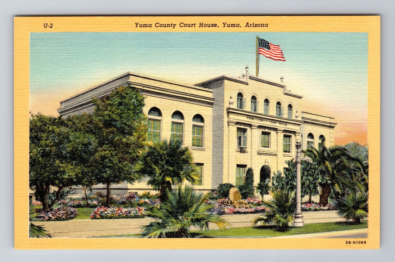Yuma AZ-Arizona, Yuma County Court House, Antique, Vintage Souvenir Postcard