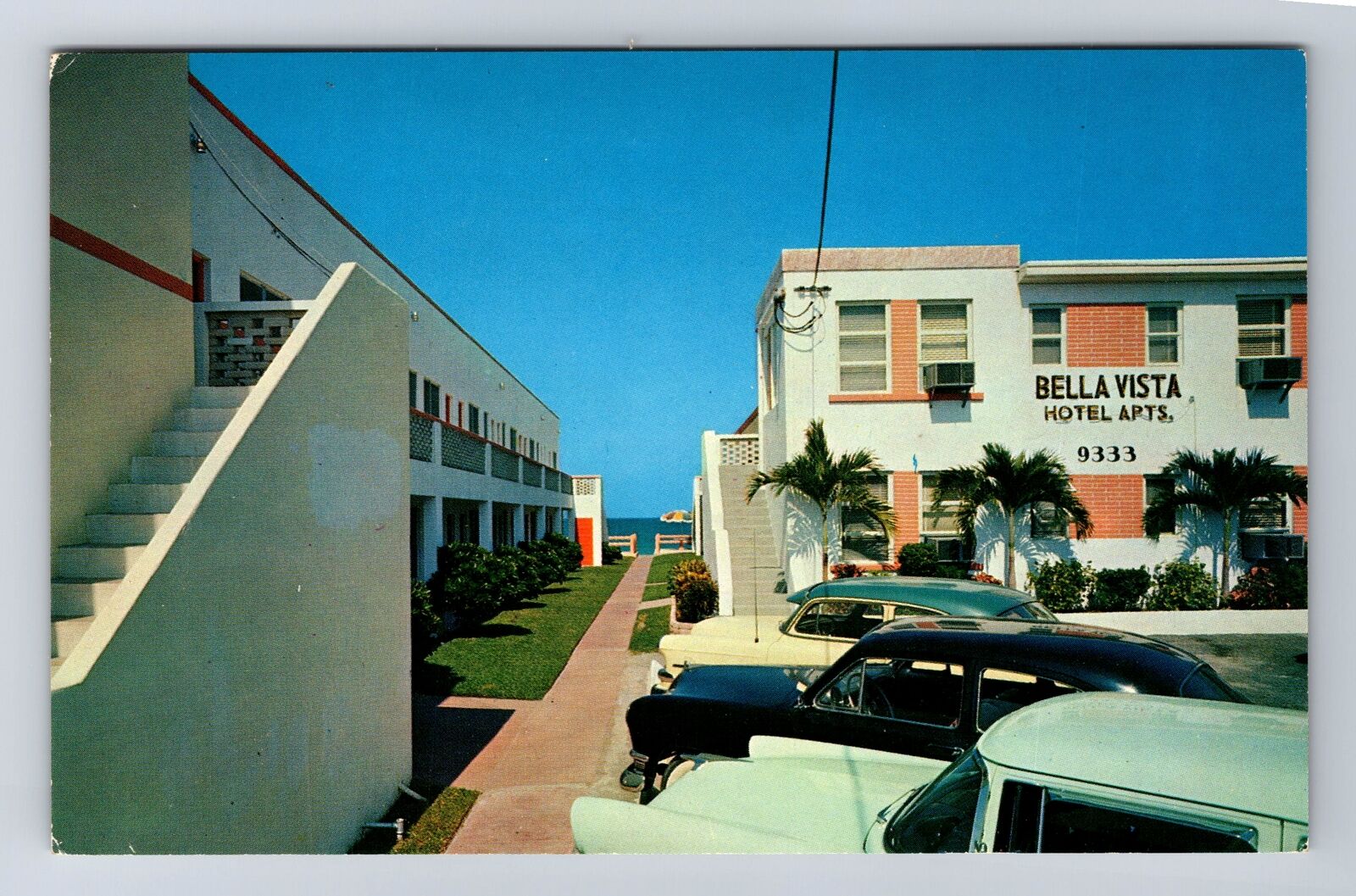 Miami Beach FL-Florida, Bella Vista Hotel Apts, Advertising Vintage Postcard