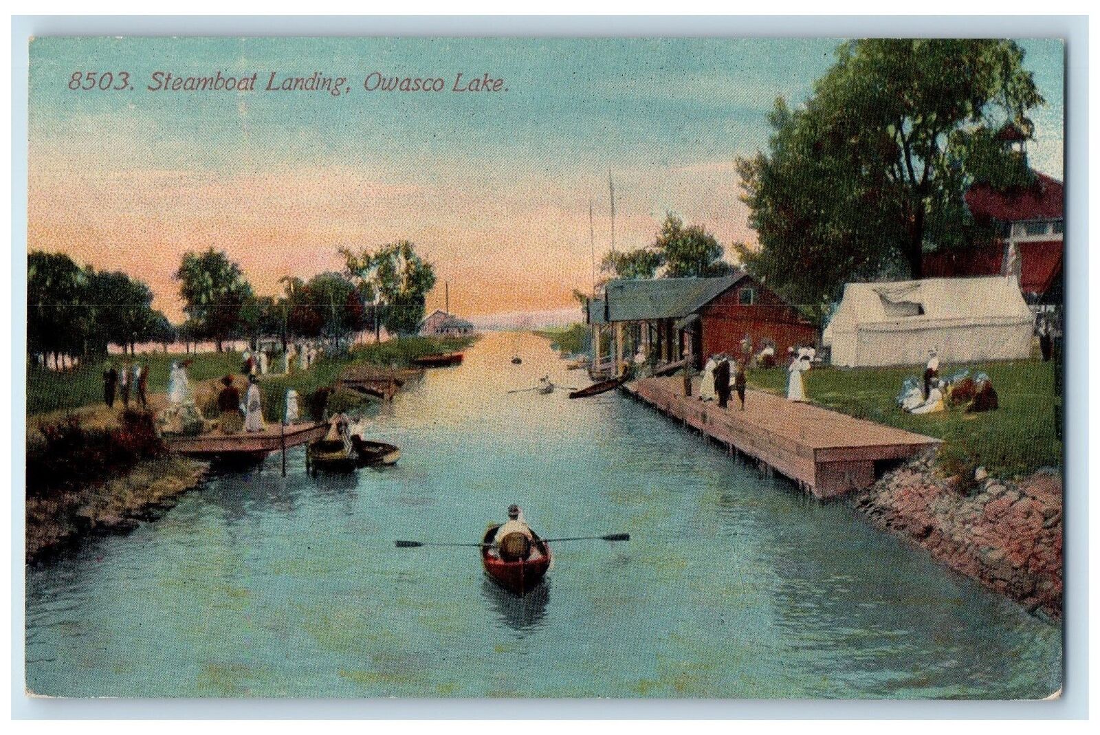 c1910's Steamboat Landing Owasco Lake Auburn New York NY Unposted Postcard