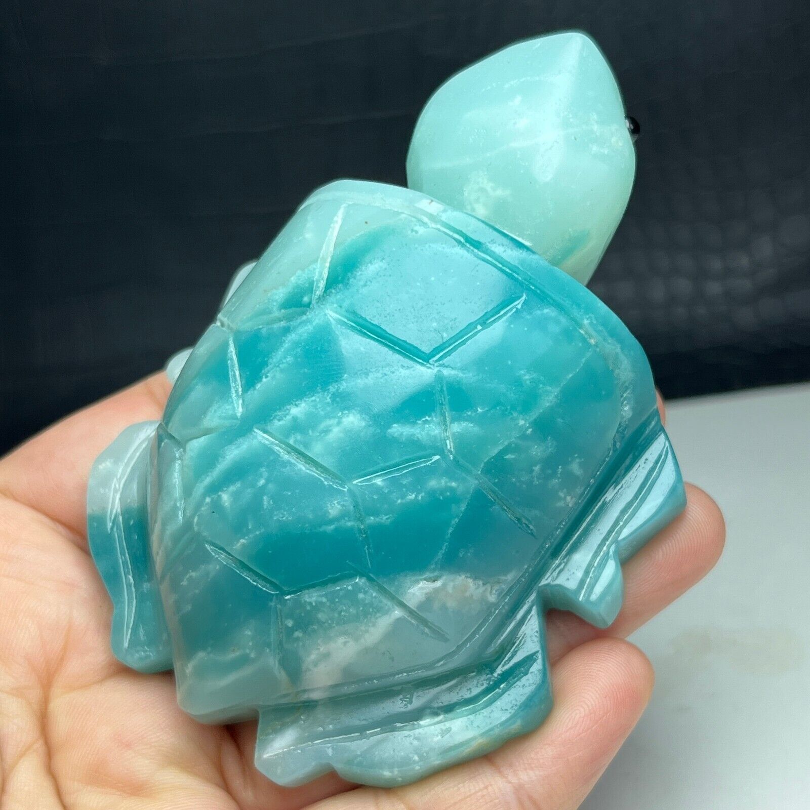 260g Natural Crystal Mineral Specimen, Amazon stone Hand Carved.TheTortoise