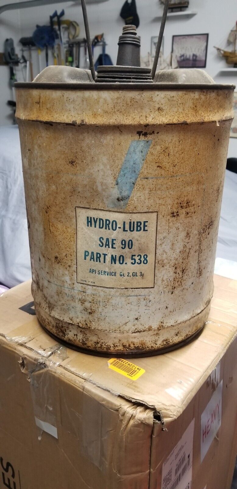 Vintage Valvoline Hydraulic Oil 5 Gallon Oil Can-ULTRA RARE  L@@K   