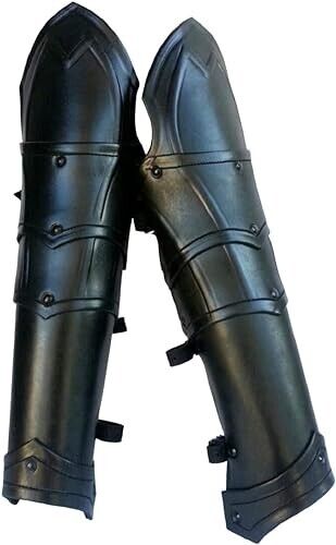 Medieval Leather Dark Elf Greaves Leg Armor/LARP Fantasy Elven Armor/Leg