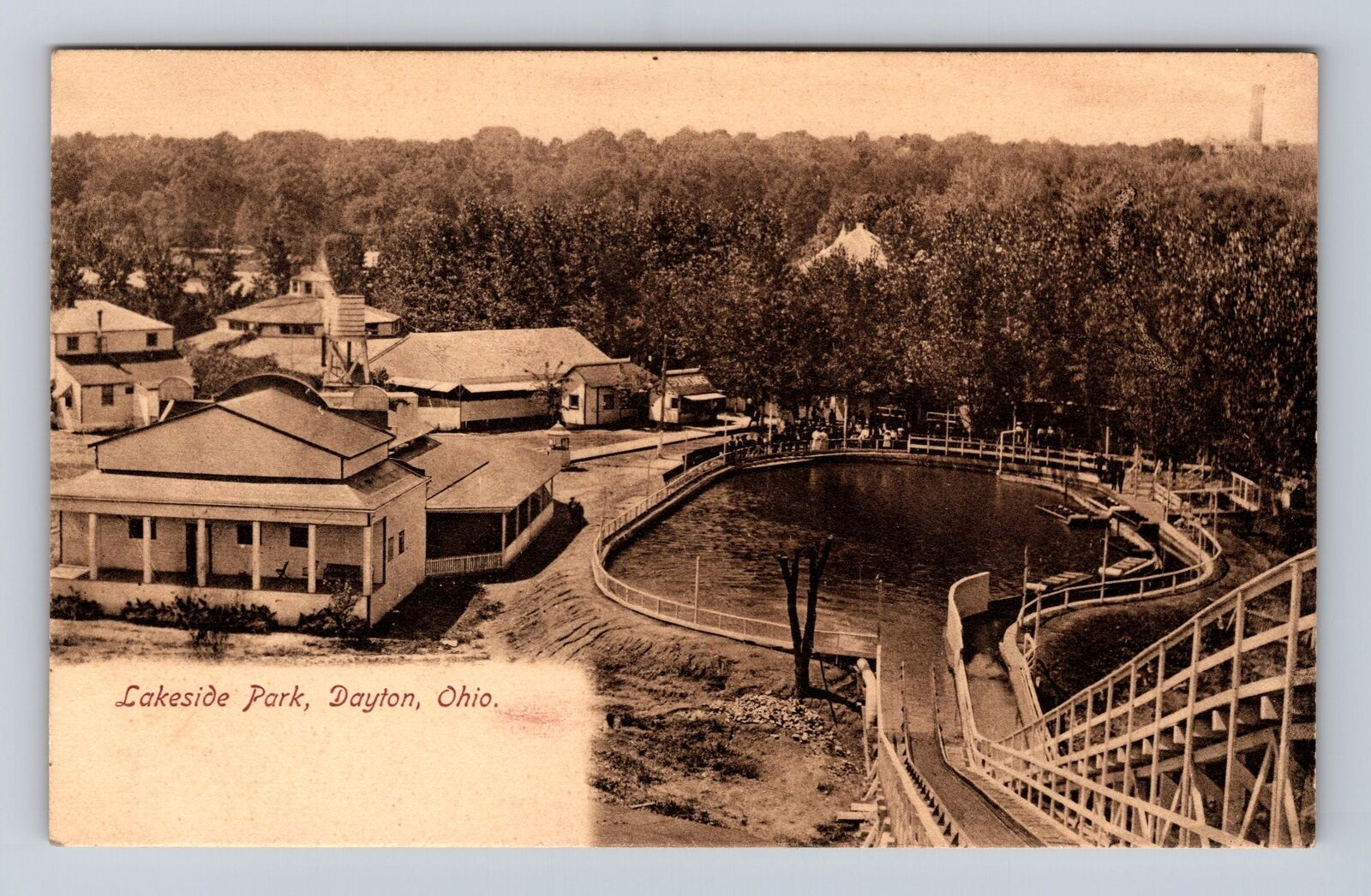 Dayton OH-Ohio, Lakeside Amusement Park, Souvenir, Vintage c1909 Postcard