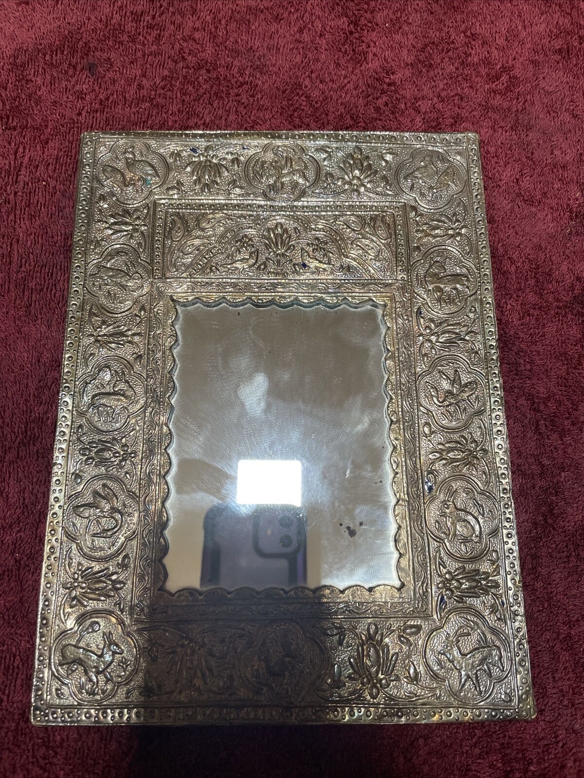 Antique Silver Metal Mirror