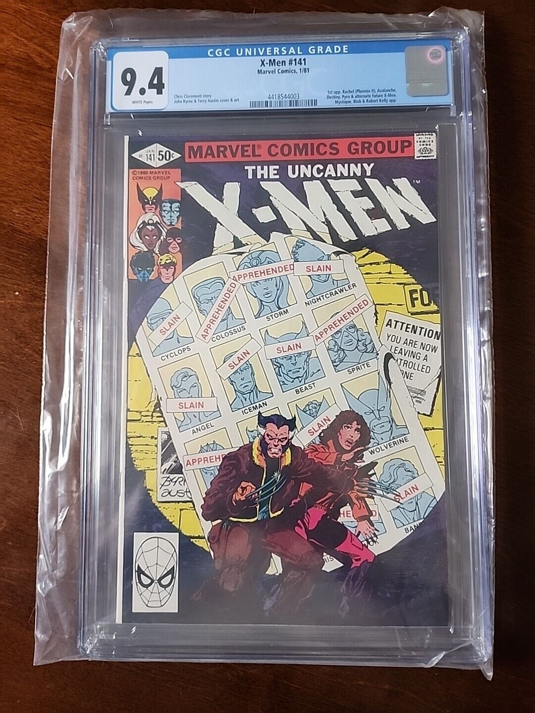 Uncanny X-Men #141 CGC 9.4 White Pages Wolverine Cover Custom Label 1981 Marvel