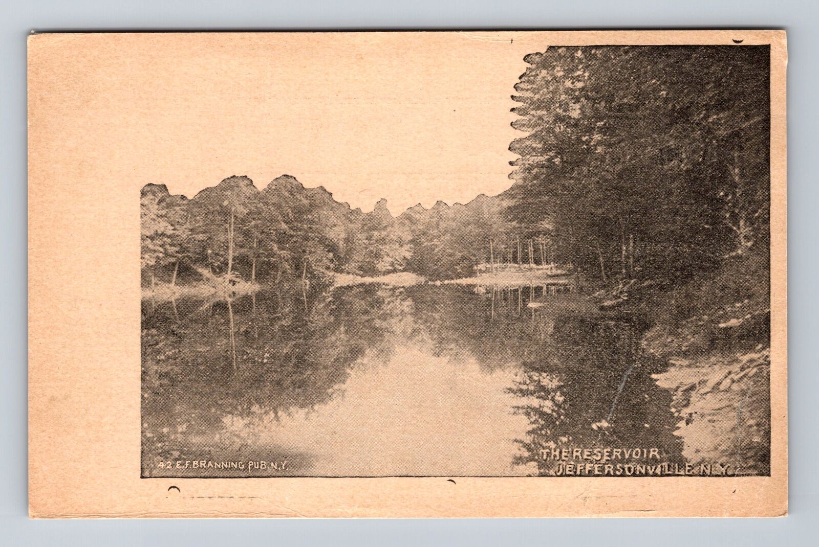 Jeffersonville NY-New York, The Reservoir, Antique Souvenir Vintage Postcard