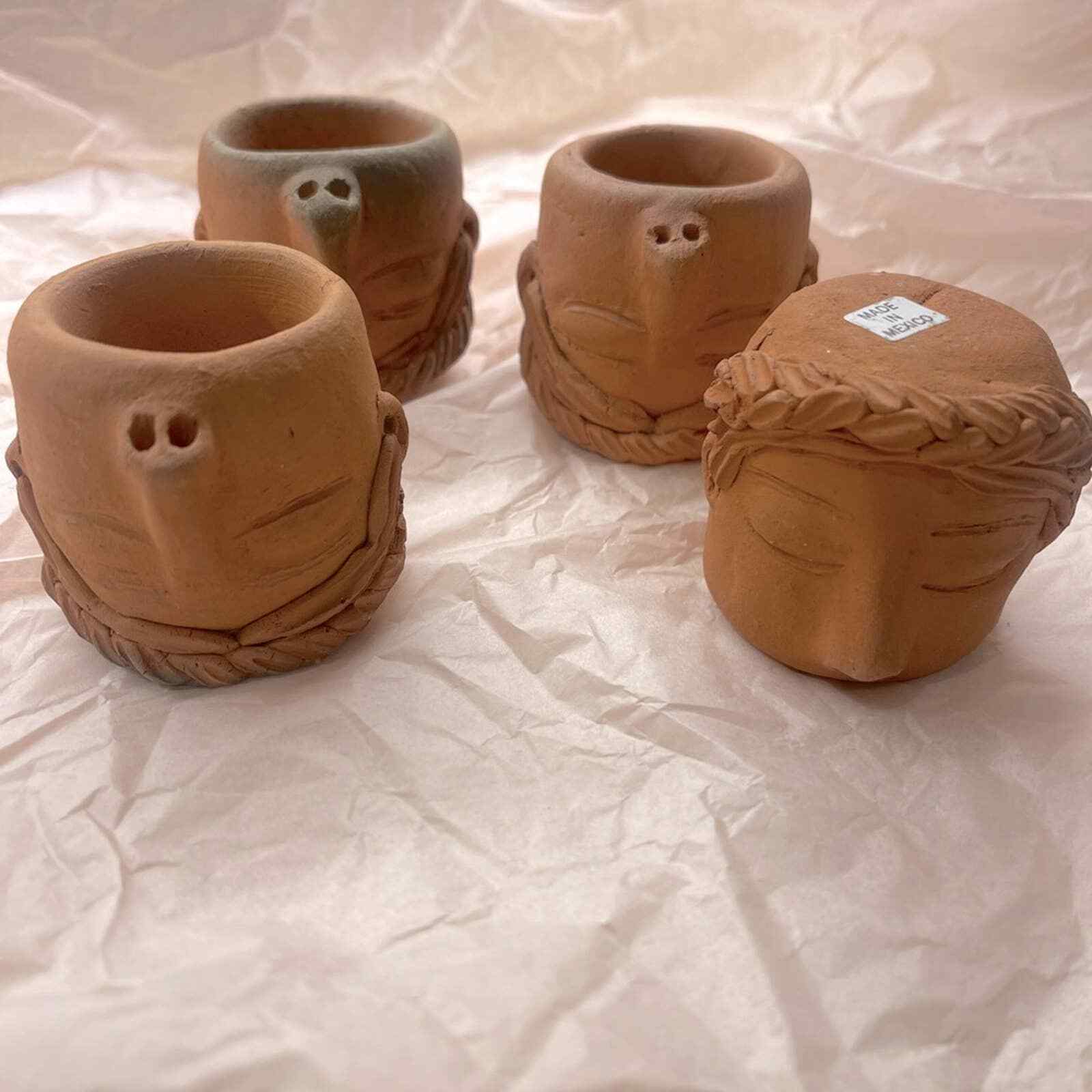 Trenza Pit Fired Clay. Tequila Shots Cups