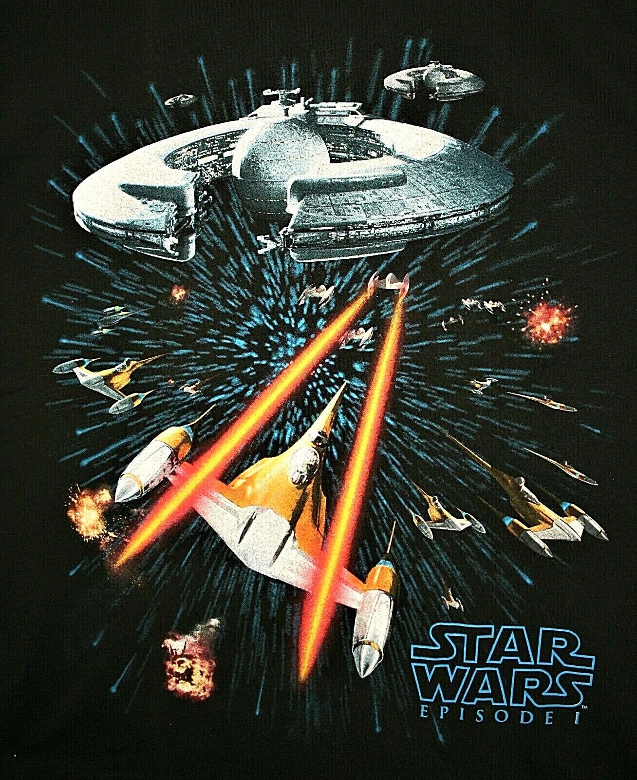 Vtg Star Wars Episode 1 T-Shirt SZ XL New NOS Tag Original 1999 Empire Star Base