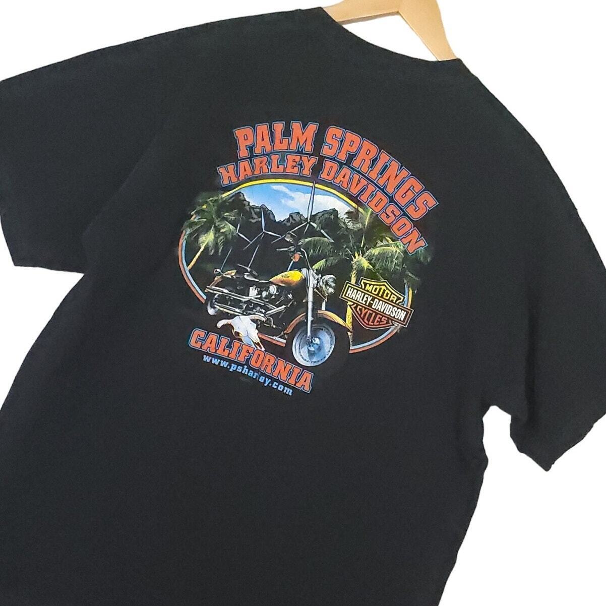 Vintage Harley Davidson Men's Palm Springs Harley Davidson T-Shirt XL Black