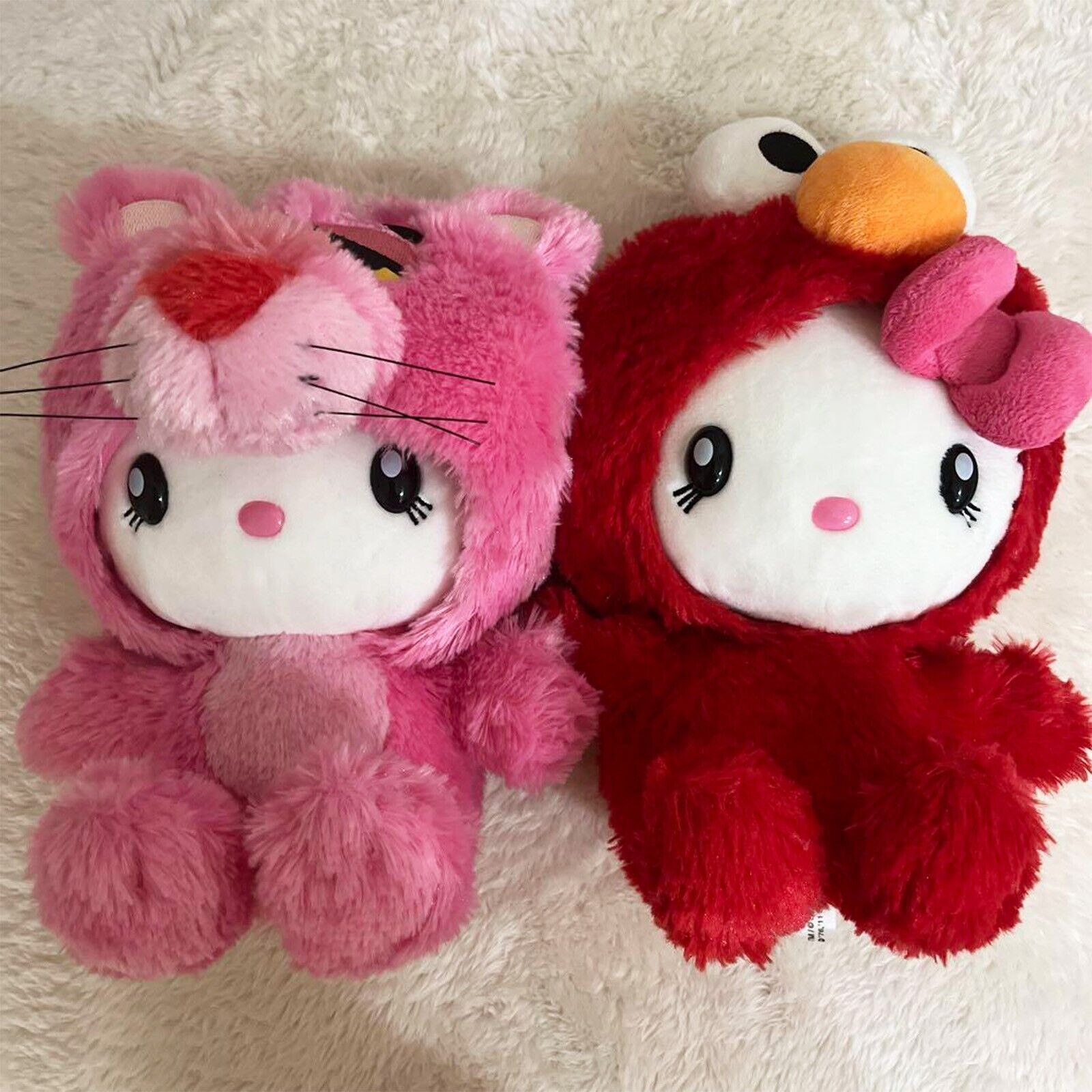 USJ HELLO KITTY Elmo Pink Panther Plush Stuffed Doll Toy Set Limited Japan New