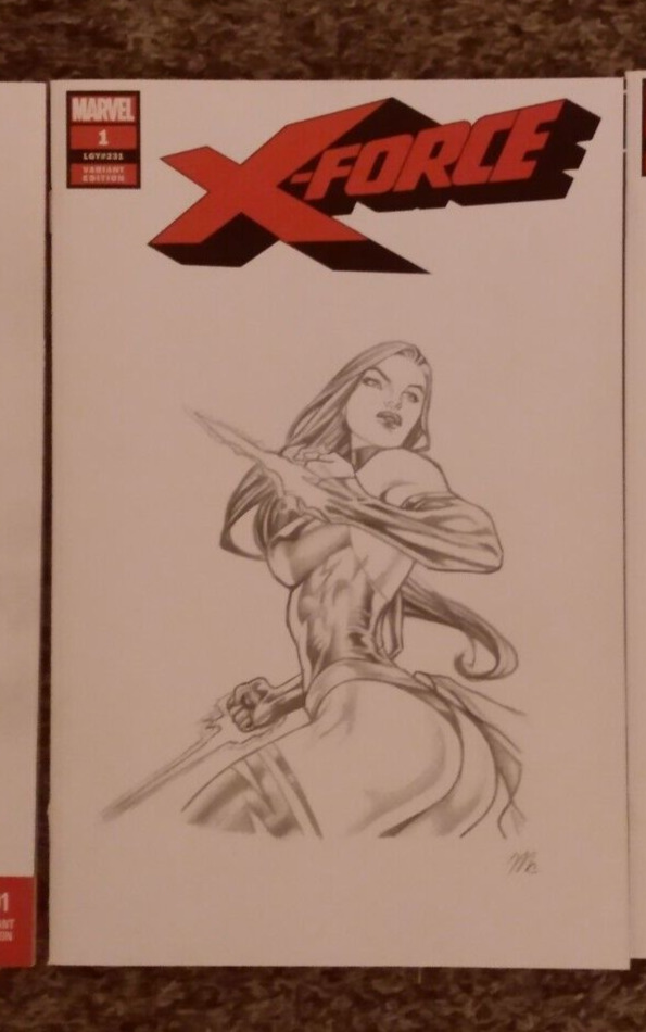X-MEN PSYLOCKE X-FORCE ORIGINAL SKETCH COVER COMIC ART DRAWING NOT A PRINT