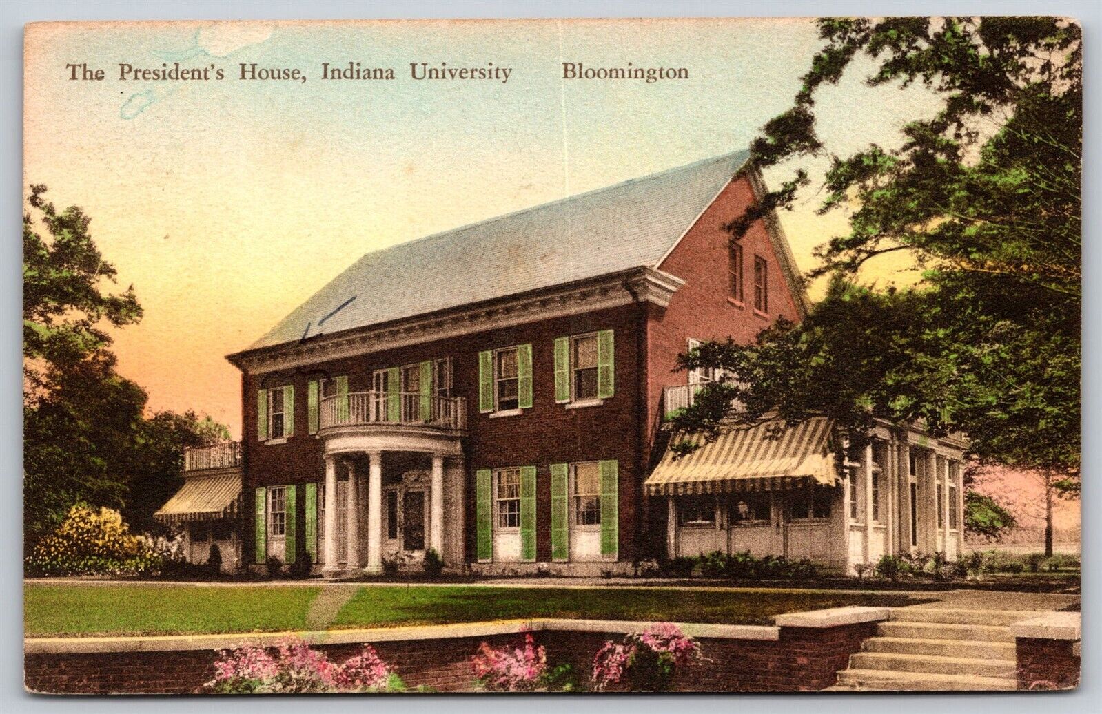Postcard The President's House, Indiana University, Bloomington HC B178
