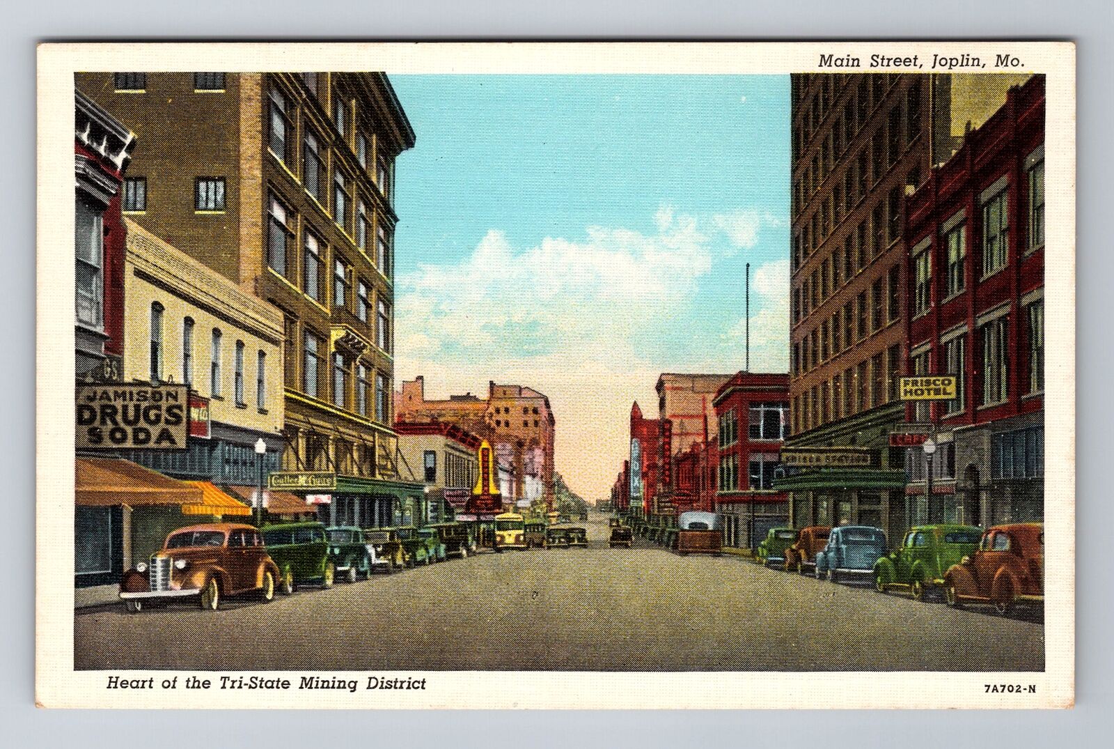 Joplin MO-Missouri, Main Street, Advertising, Antique, Vintage Souvenir Postcard