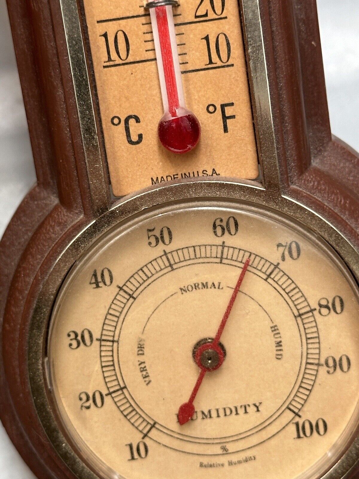 Vintage Springfield Wall Barometer Plastic Relative Humidity USA