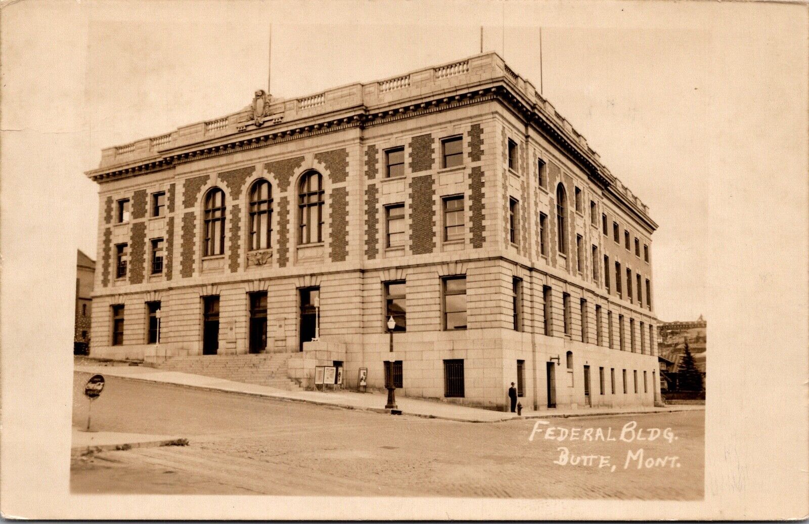 Real Photo Postcard Federal Building in Butte, Montana