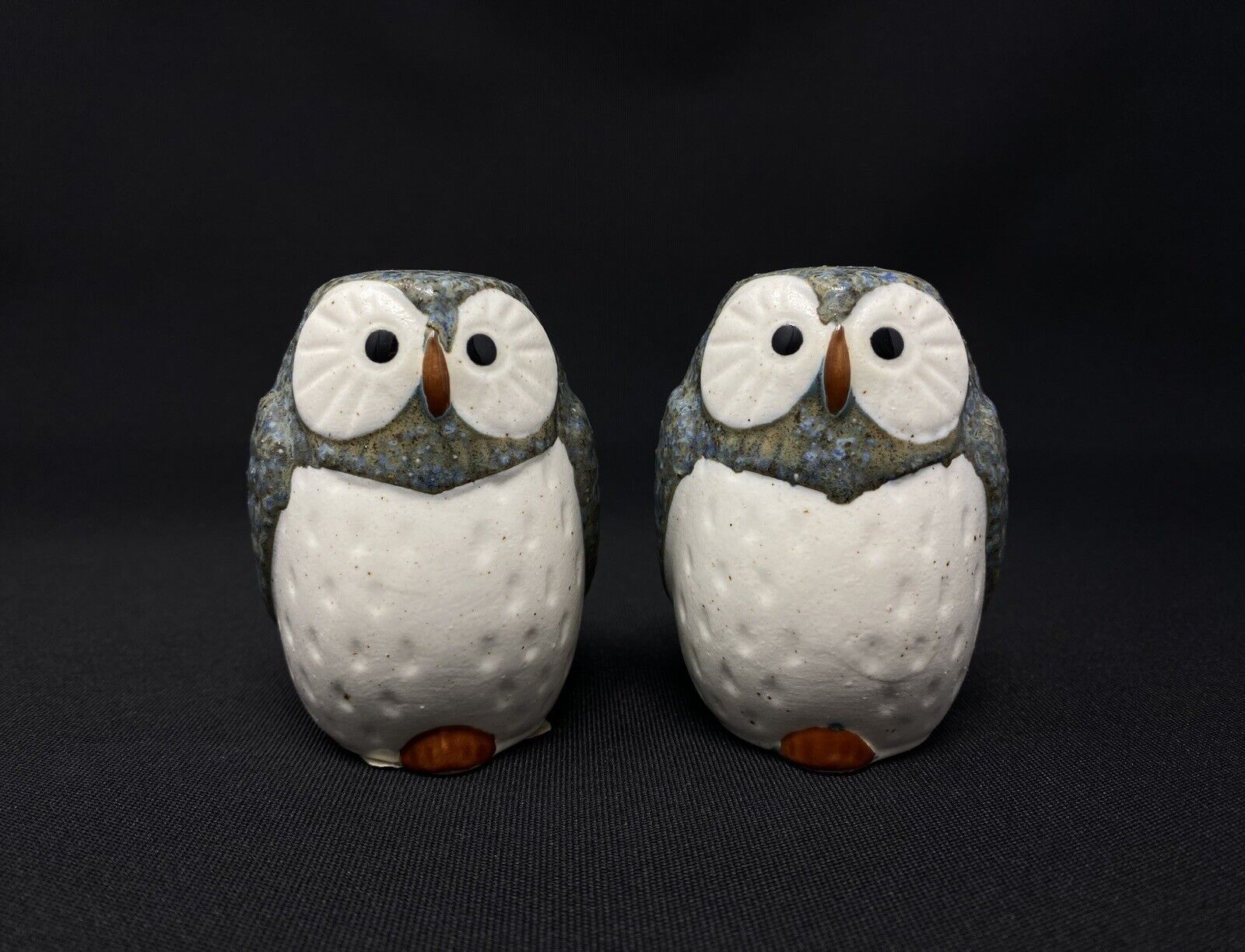 NEW Anthropologie Art Pottery Style Ceramic Owl Salt and Pepper Shakers