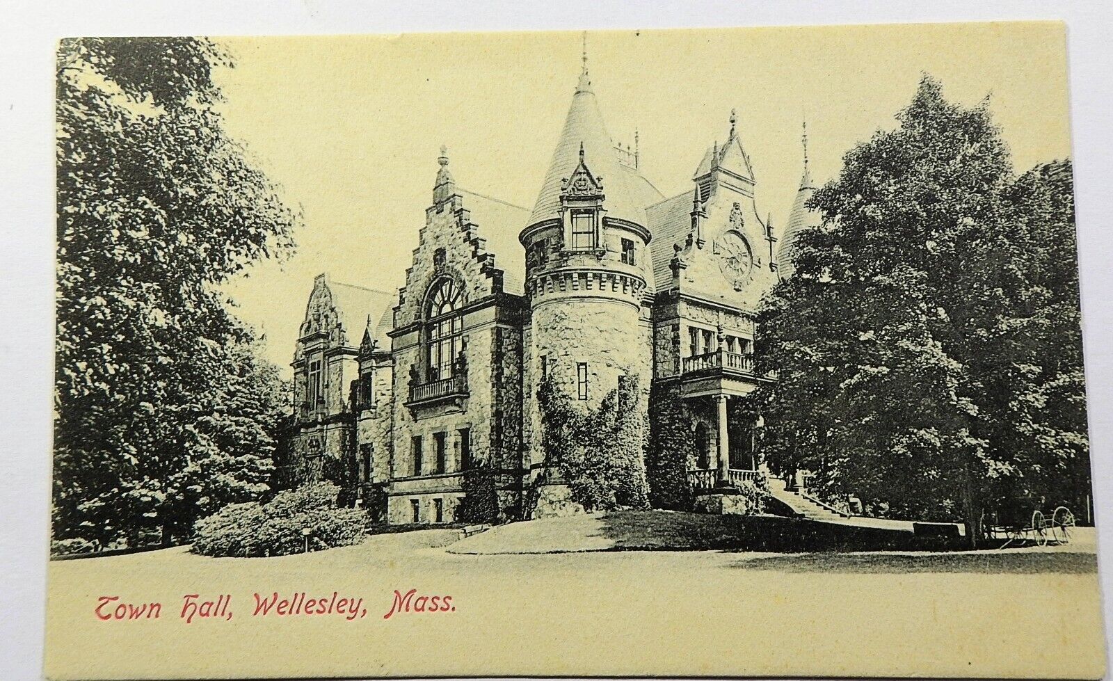 Wellesley Town Hall MA Undiv Back Postcard Not Posted NM