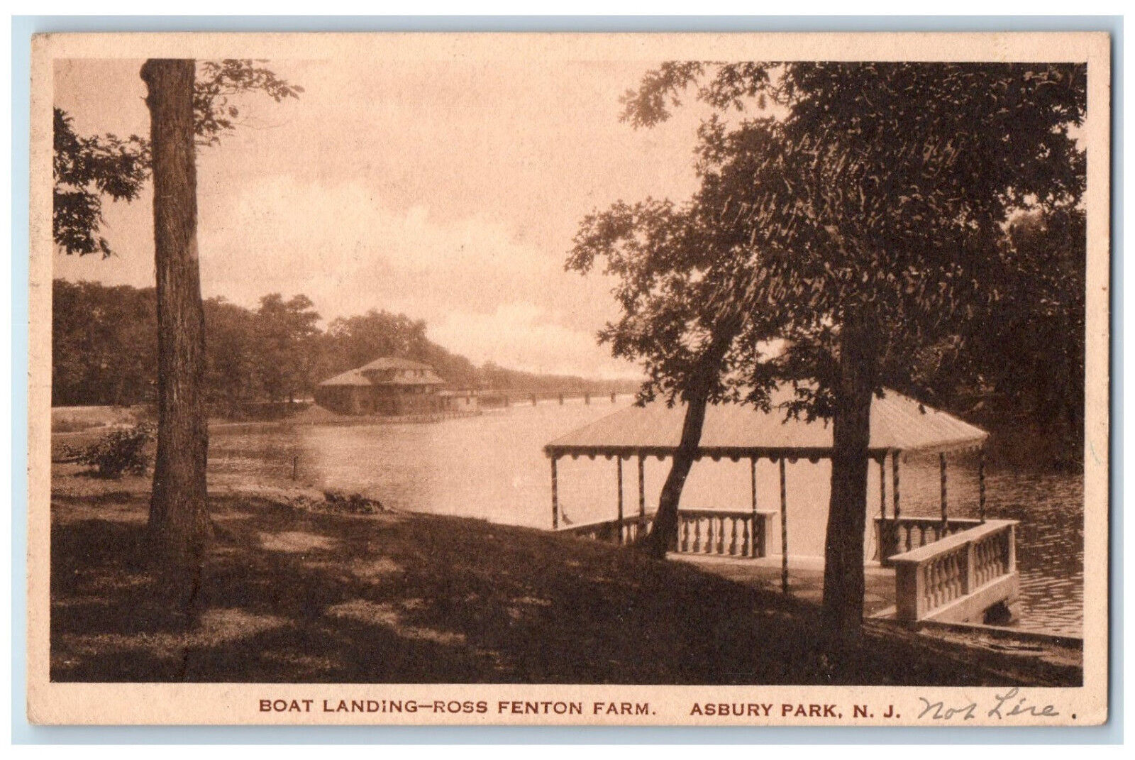 1929 Boat Landing Ross Fenton Farm Asbury Park New Jersey NJ Postcard