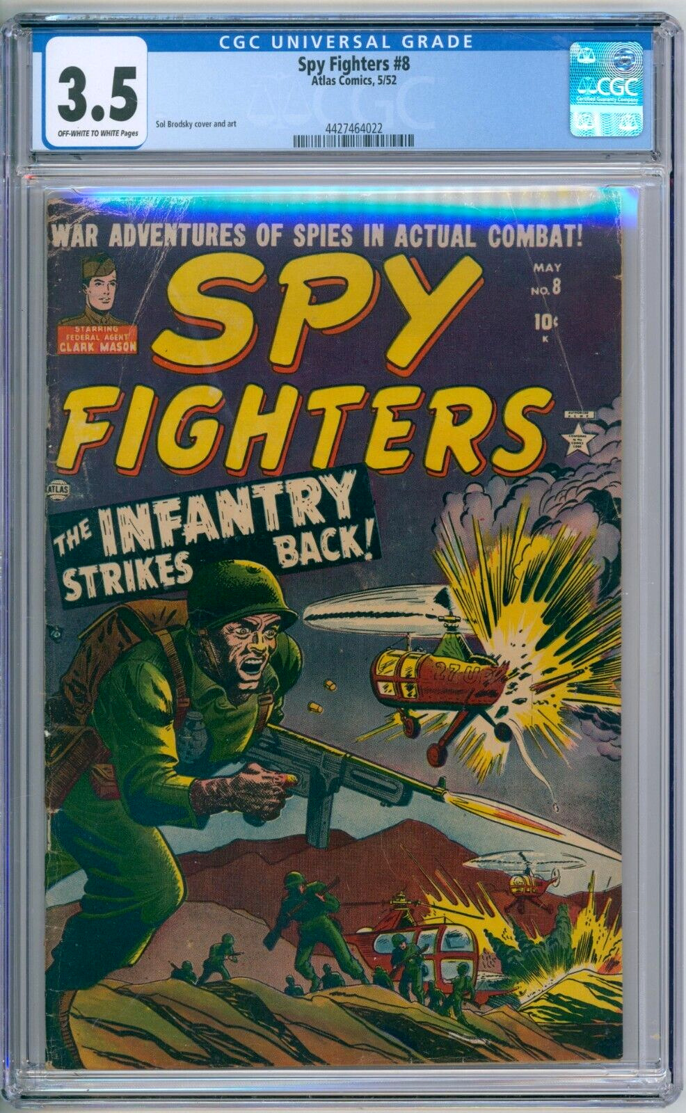 Spy Fighters 8 CGC Graded 3.5 VG- Atlas Comics 1952