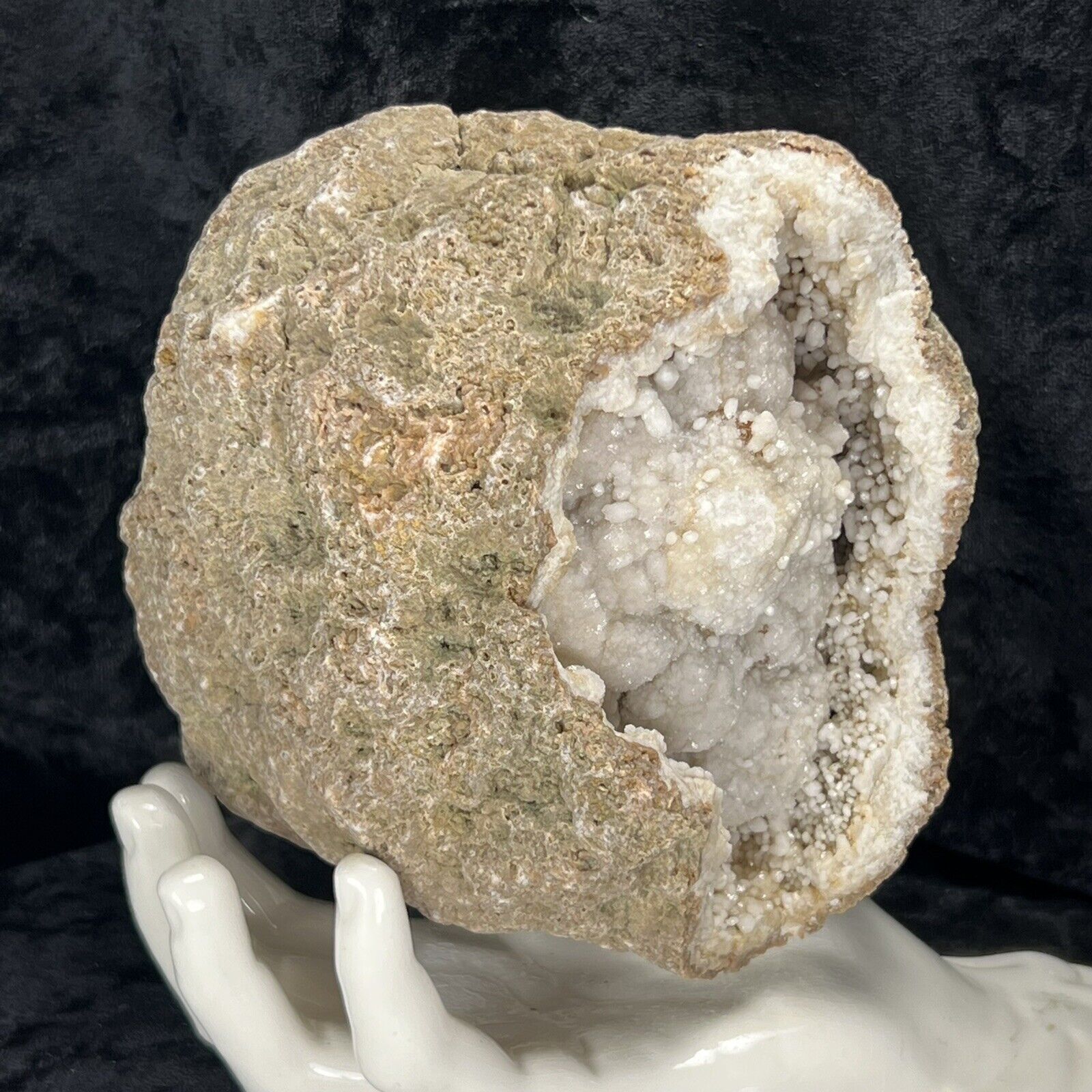 5” Unique Crystal Big Snowball Cluster Geode Unopened Natural Kentucky 4.3Lb