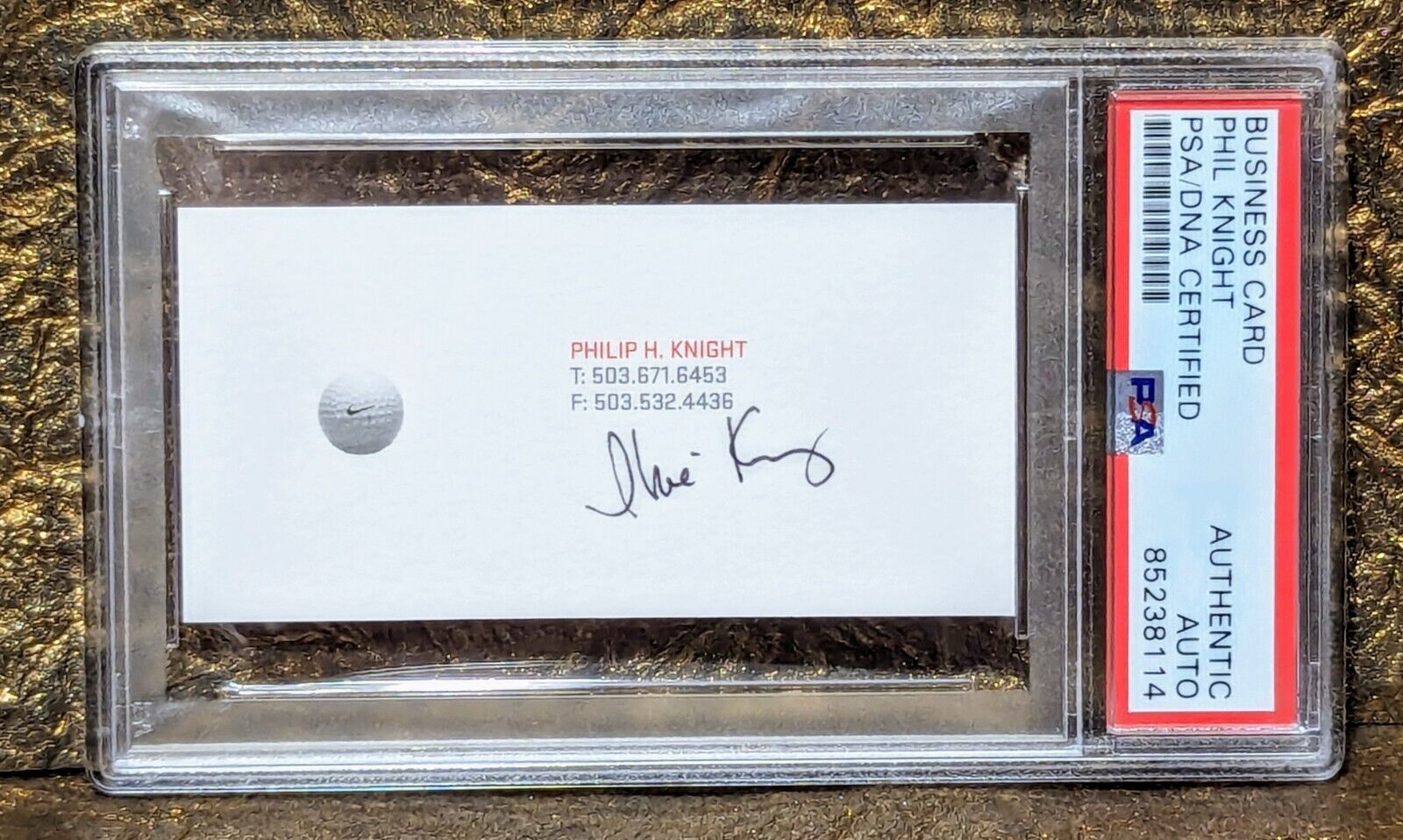 PHIL KNIGHT PSA Autograph Signed Business Card Nike GOLF