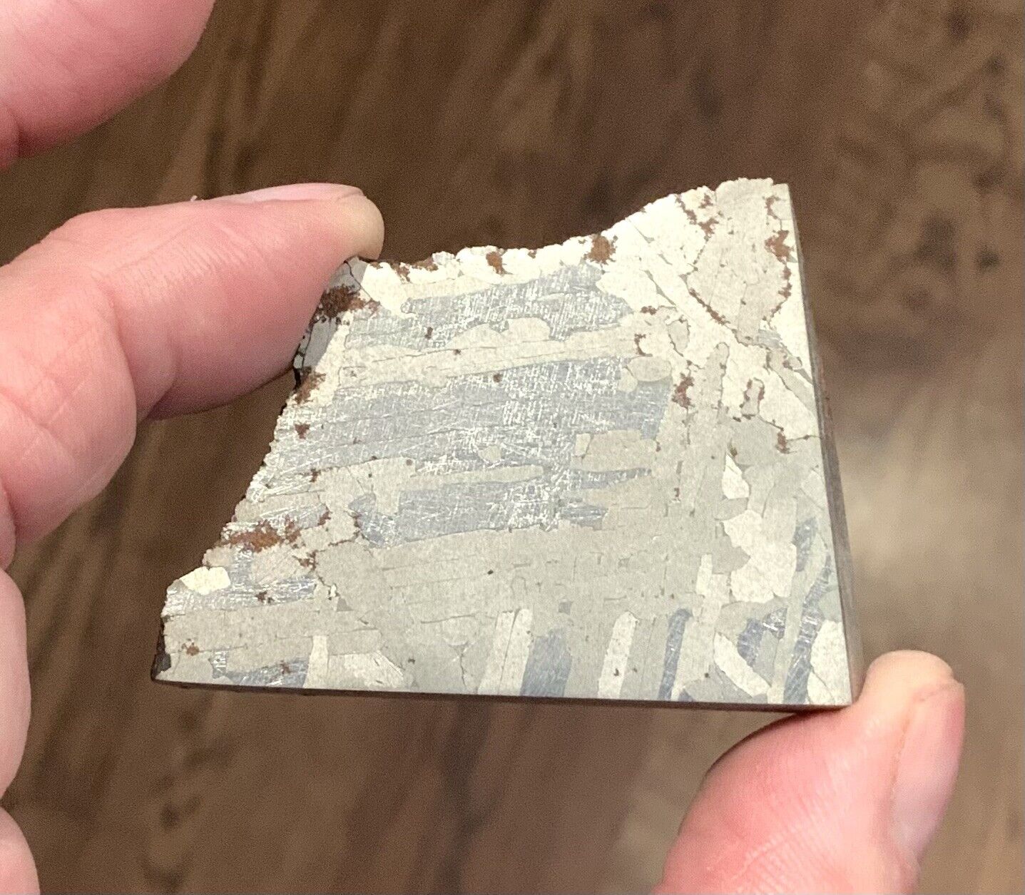 Meteorite Odessa Texas Coarse Octahedrite Etched Cut Slab 84 Grams